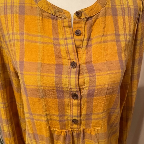 Madewell Yellow Flannel Leysfield Popover Shirt - Picture 6 of 10
